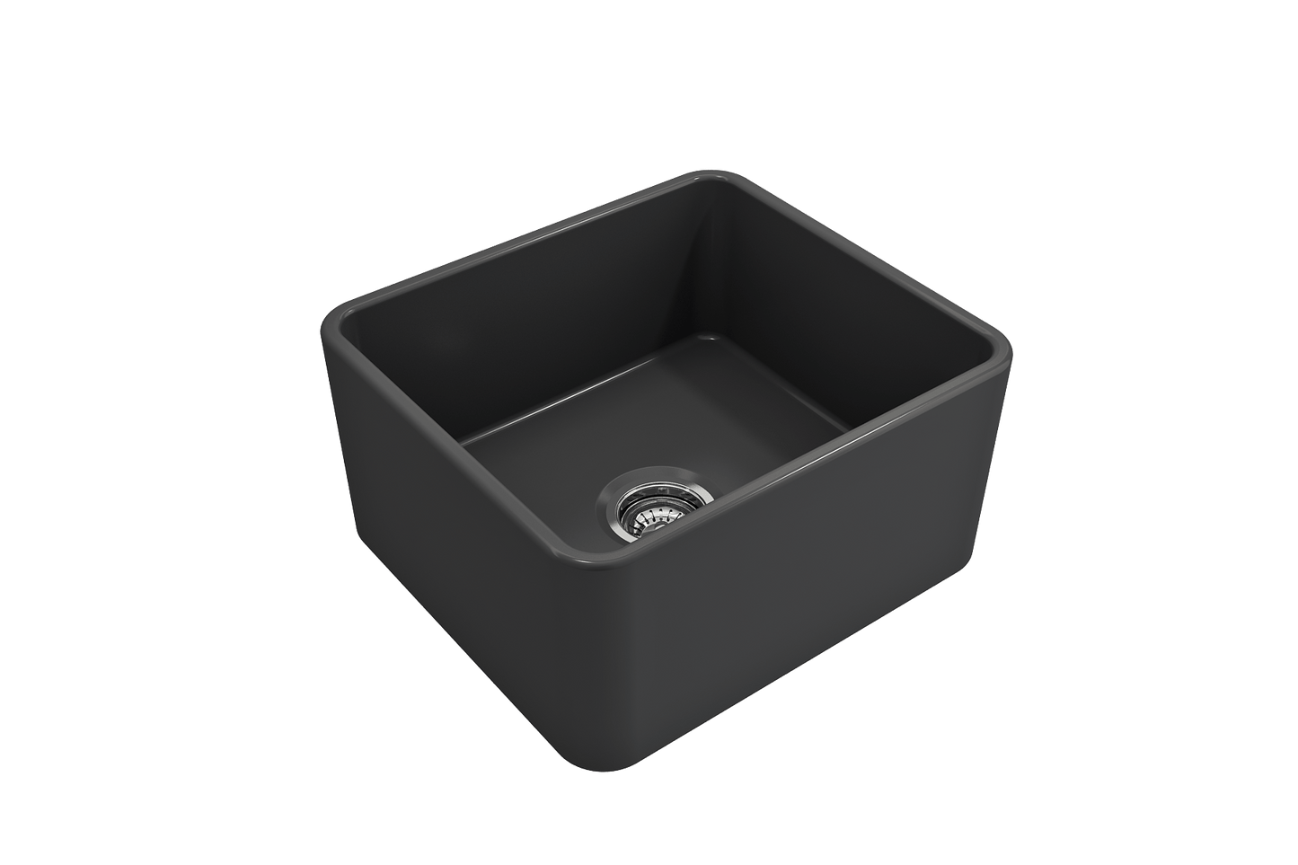 BOCCHI CLASSICO 20" Fireclay Farmhouse Single Bowl Kitchen Sink with Protective Bottom Grid and Strainer