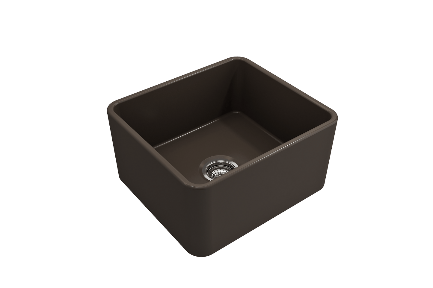 BOCCHI CLASSICO 20" Fireclay Farmhouse Single Bowl Kitchen Sink with Protective Bottom Grid and Strainer