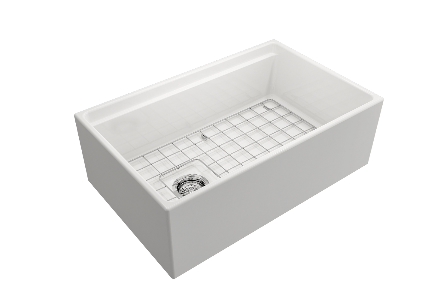 BOCCHI CONTEMPO 30" Fireclay Farmhouse Step Rim With Integrated Work Station Single Bowl Kitchen Sink With Accessories