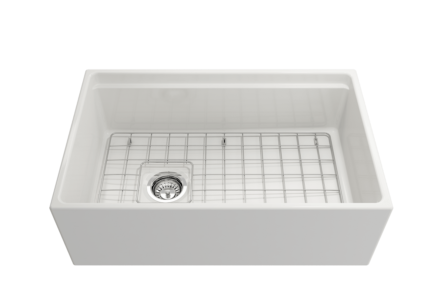 BOCCHI CONTEMPO 30" Fireclay Farmhouse Step Rim With Integrated Work Station Single Bowl Kitchen Sink With Accessories