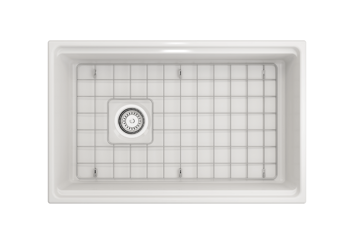 BOCCHI CONTEMPO 30" Fireclay Farmhouse Step Rim With Integrated Work Station Single Bowl Kitchen Sink With Accessories
