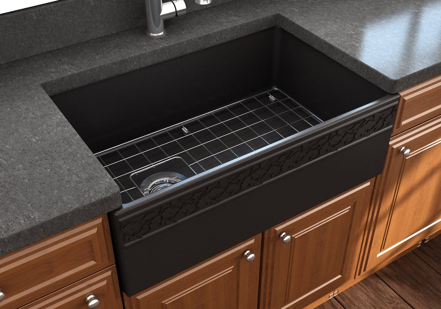 BOCCHI VIGNETO 30" Fireclay Farmhouse Single Bowl Kitchen Sink