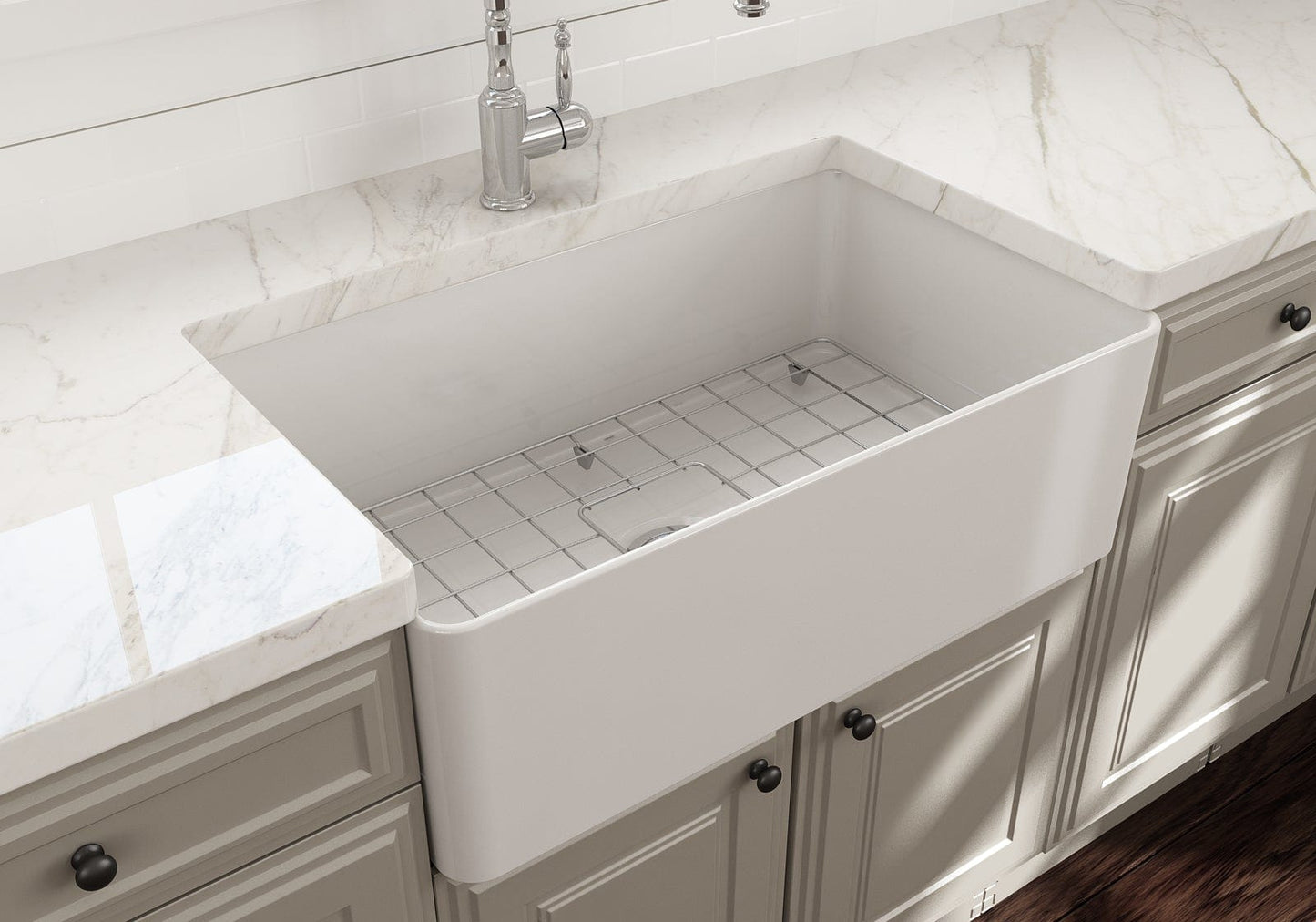 BOCCHI ADERCI FORTE 30" Ultra-Slim Farmhouse Fireclay Single Bowl Kitchen Sink