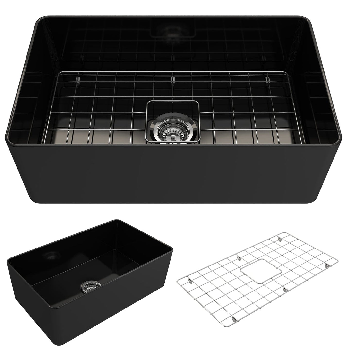 BOCCHI ADERCI FORTE 30" Ultra-Slim Farmhouse Fireclay Single Bowl Kitchen Sink