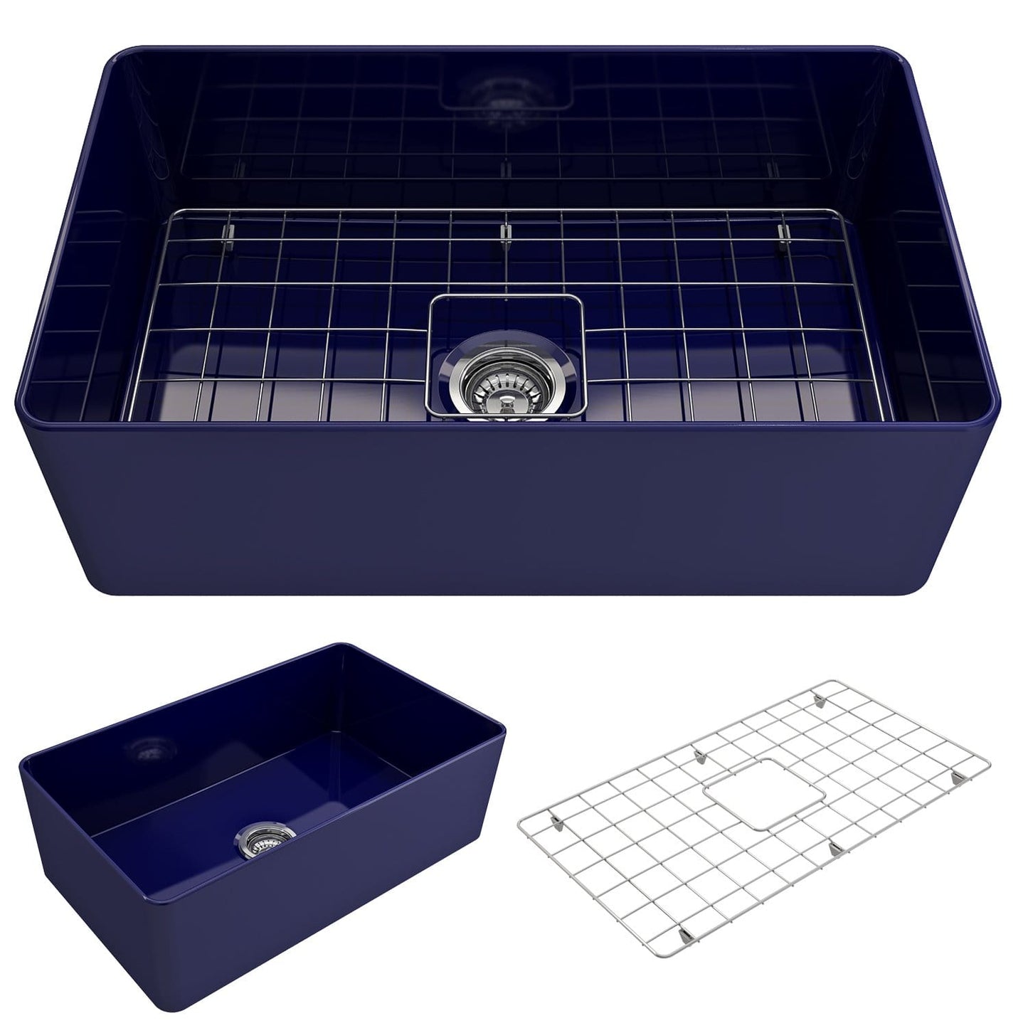 BOCCHI ADERCI FORTE 30" Ultra-Slim Farmhouse Fireclay Single Bowl Kitchen Sink
