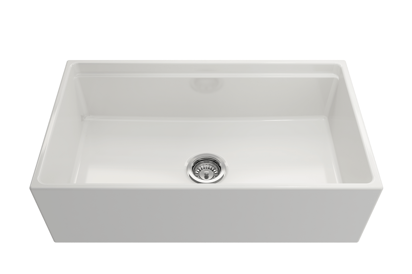BOCCHI CONTEMPO 33" Step Rim With Integrated Work Station Fireclay Farmhouse Single Bowl Kitchen Sink with Accessories