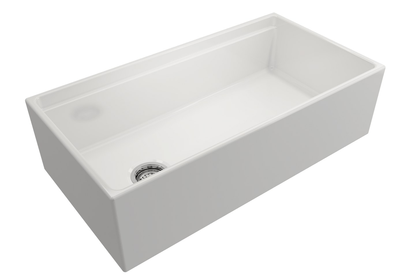BOCCHI CONTEMPO 36" Step Rim With Integrated Work Station Fireclay Farmhouse Single Bowl Kitchen Sink with Accessories