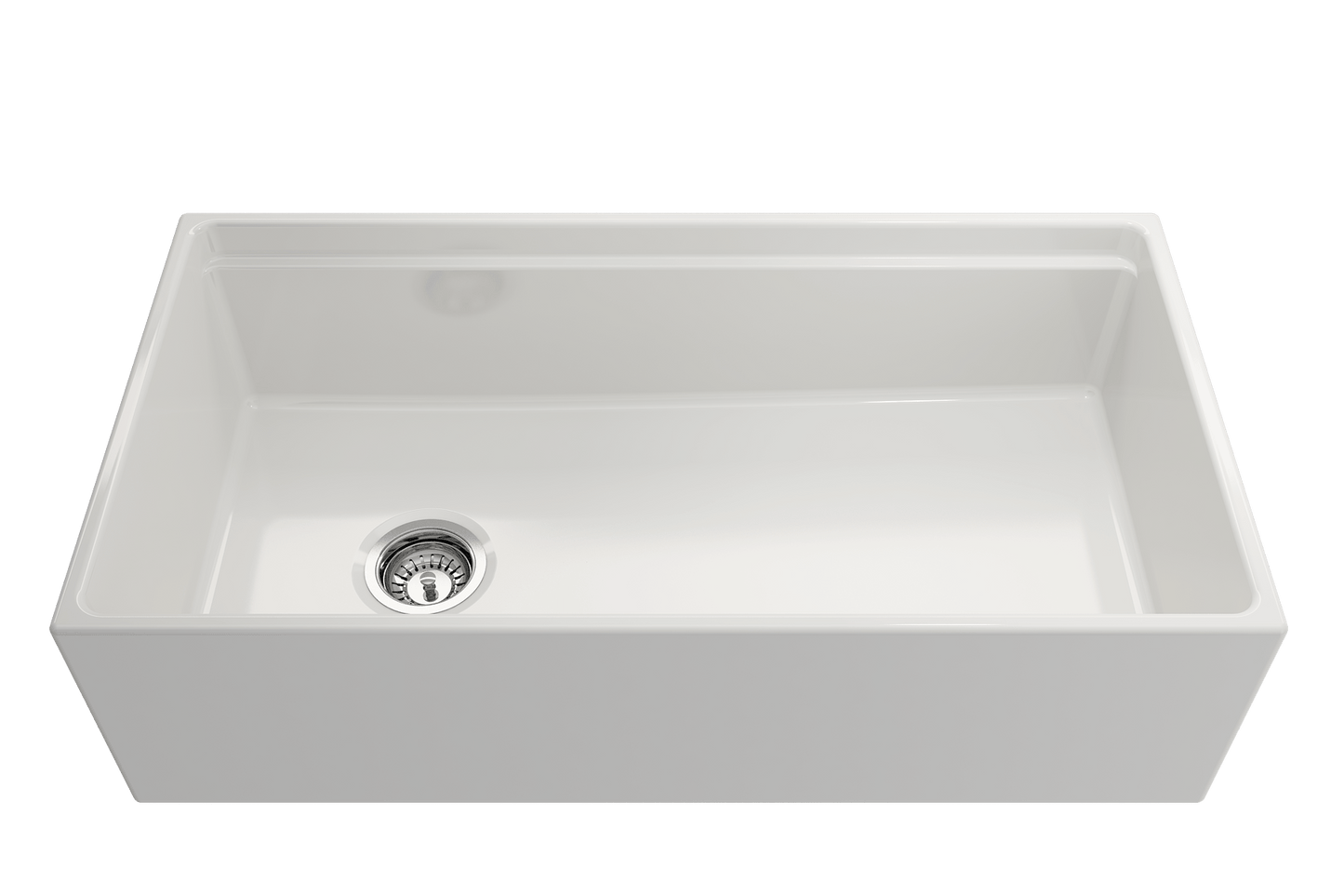 BOCCHI CONTEMPO 36" Step Rim With Integrated Work Station Fireclay Farmhouse Single Bowl Kitchen Sink with Accessories