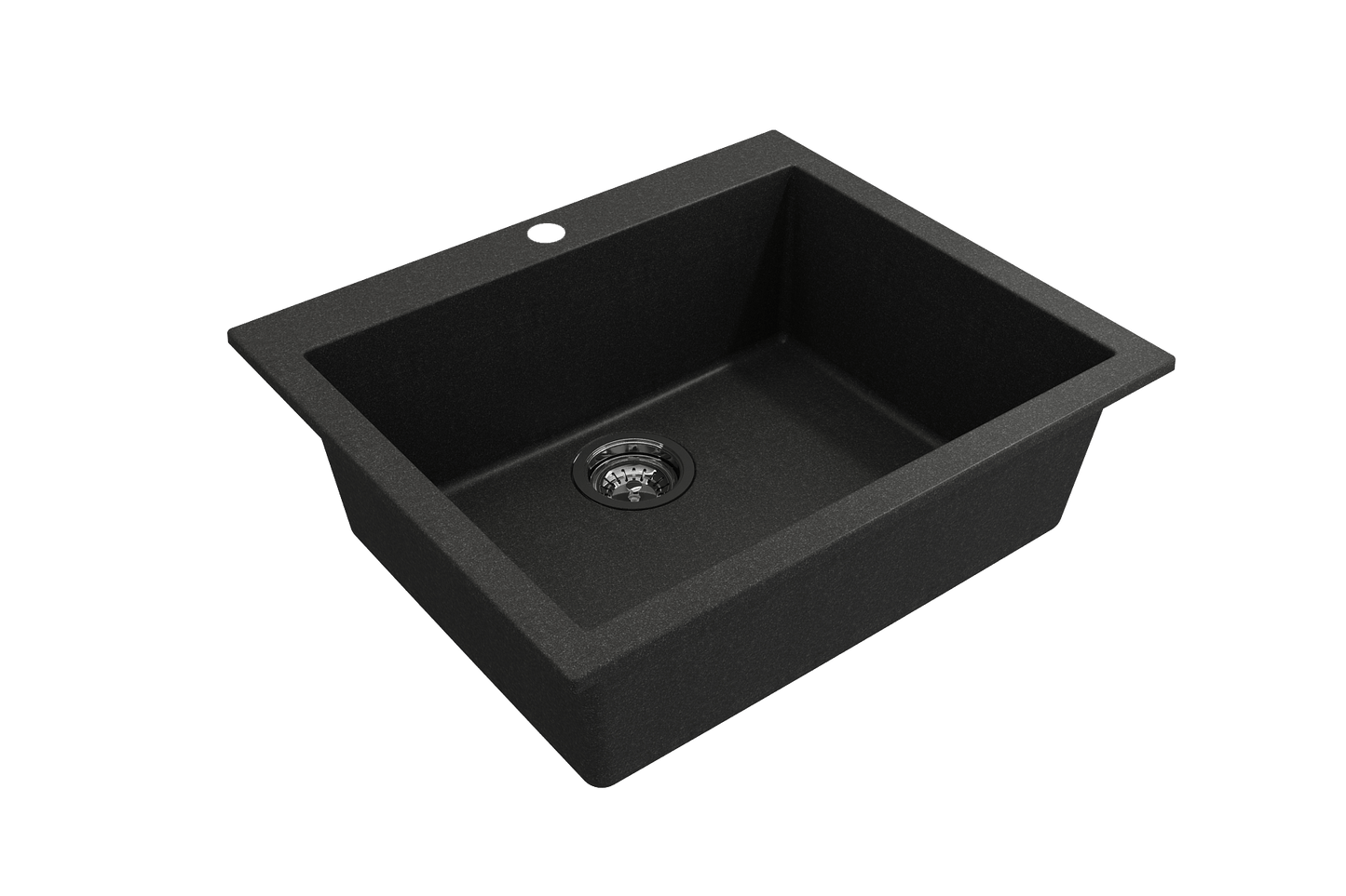 CAMPINO UNO 24" Single Bowl Dual Mount Granite Kitchen Sink with Strainer