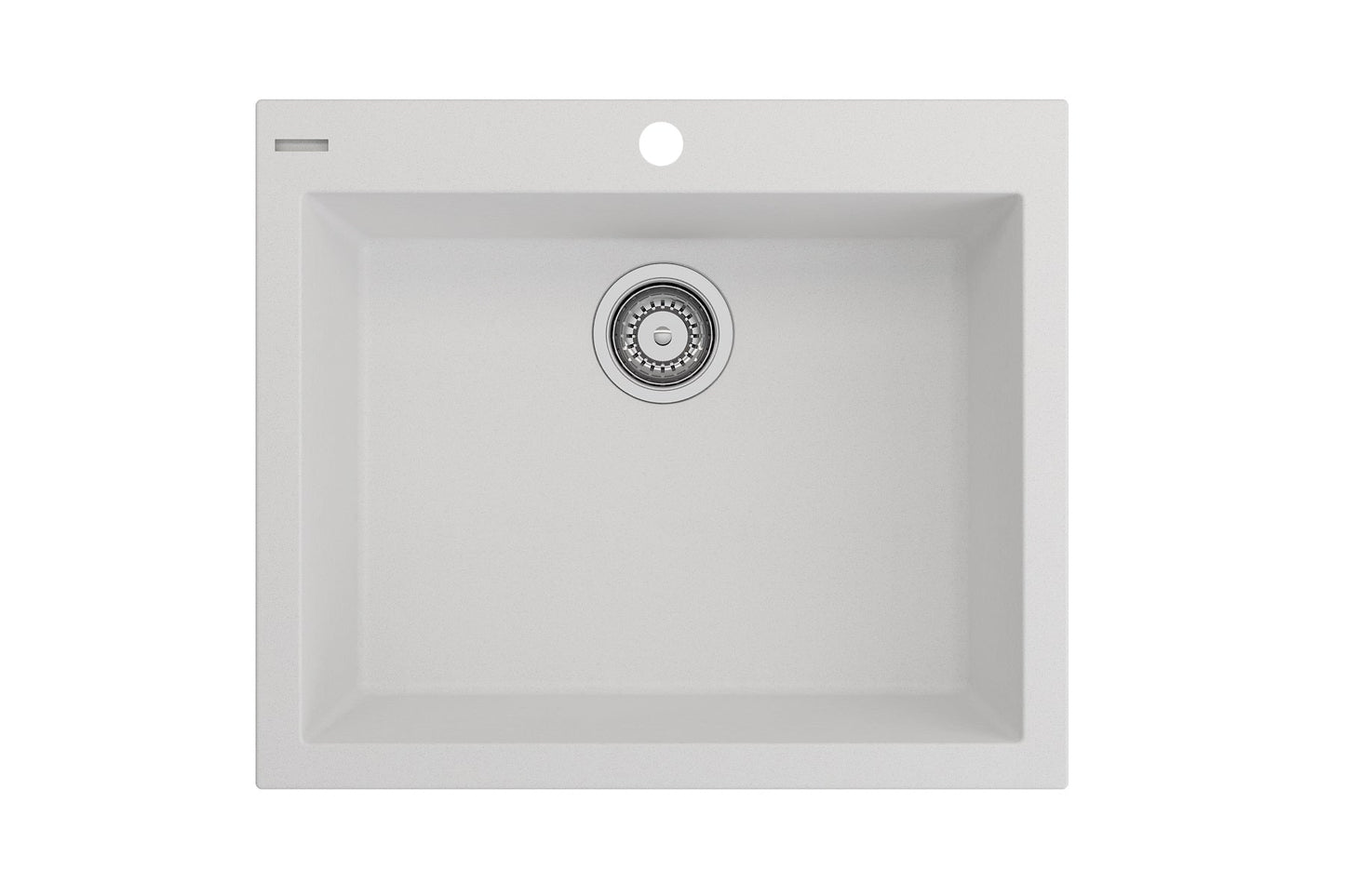 CAMPINO UNO 24" Single Bowl Dual Mount Granite Kitchen Sink with Strainer