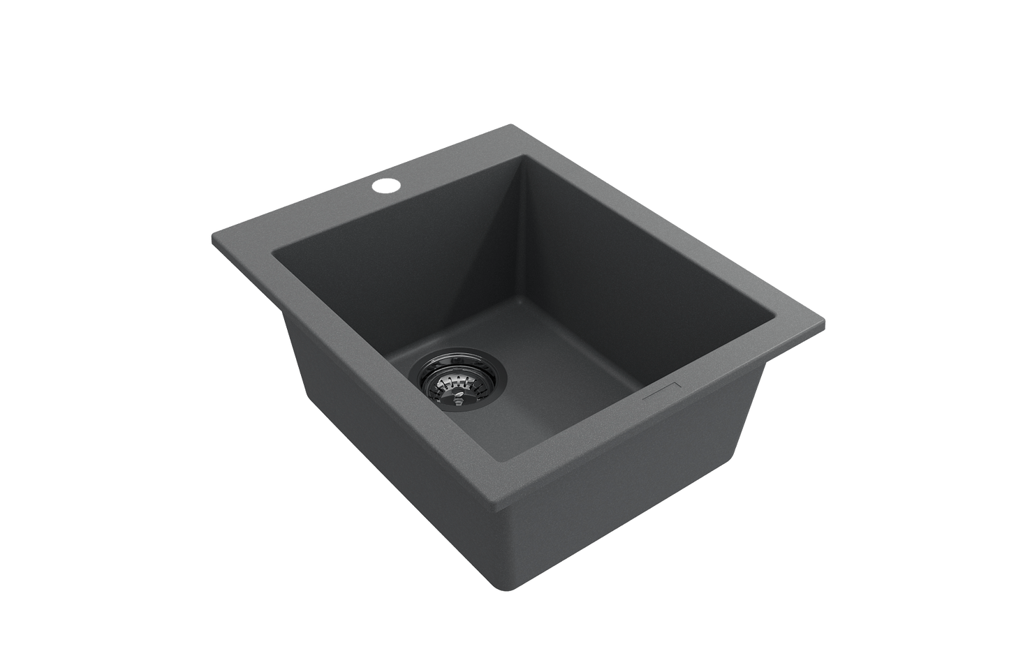 CAMPINO UNO 16" Single Bowl Dual Mount Granite Bar Sink with Strainer