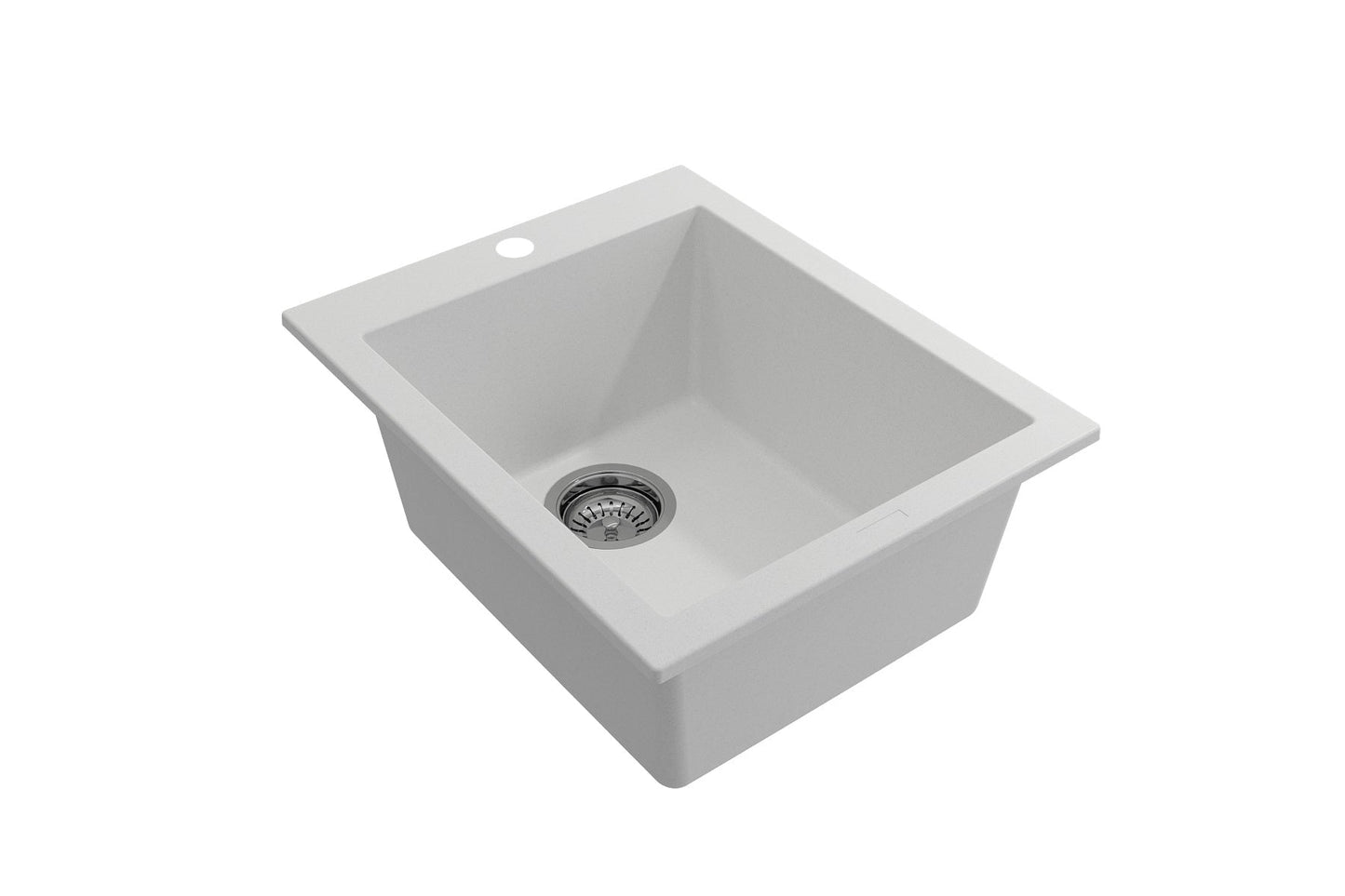 CAMPINO UNO 16" Single Bowl Dual Mount Granite Bar Sink with Strainer