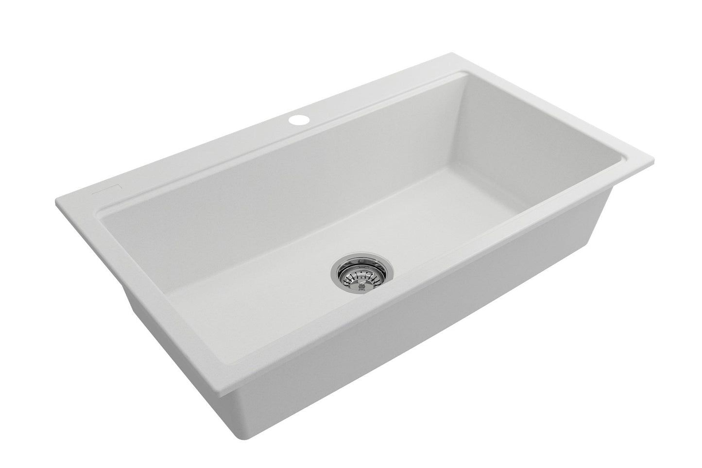 BOCCHI BAVENO LUX 34" Dual-Mount Single Bowl Granite Composite Kitchen Sink with Integrated Workstation and Accessories