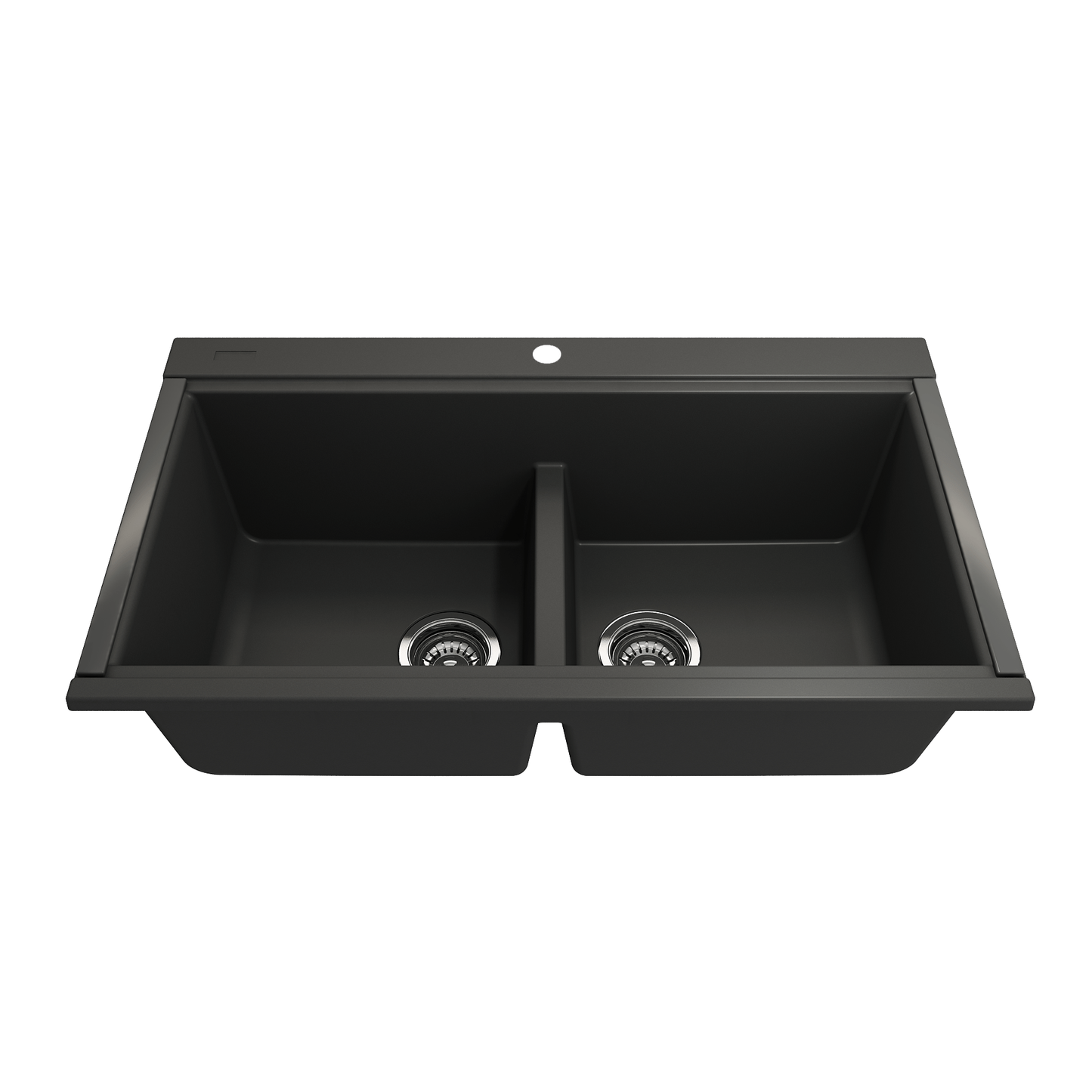 BOCCHI BAVENO LUX 33" Double Bowl Granite Composite Kitchen Sink with Integrated Workstation and Accessories with Covers