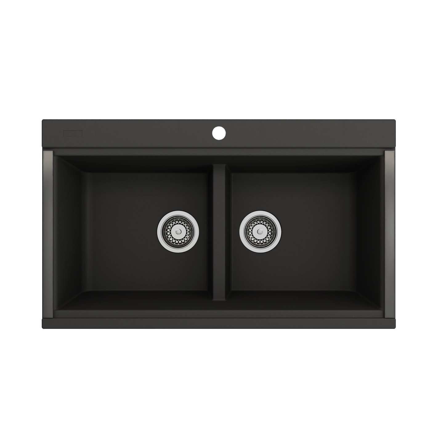 BOCCHI BAVENO LUX 33" Double Bowl Granite Composite Kitchen Sink with Integrated Workstation and Accessories with Covers