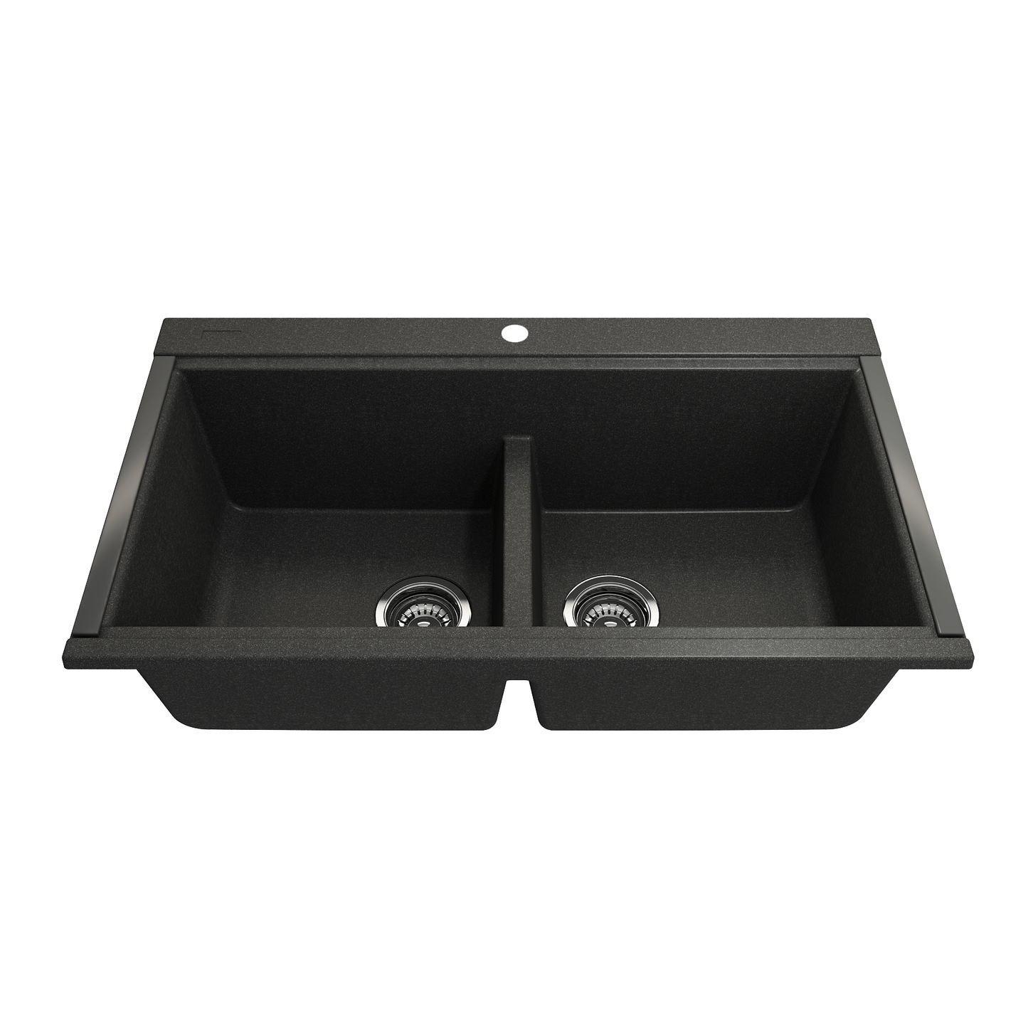 BOCCHI BAVENO LUX 33" Double Bowl Granite Composite Kitchen Sink with Integrated Workstation and Accessories with Covers