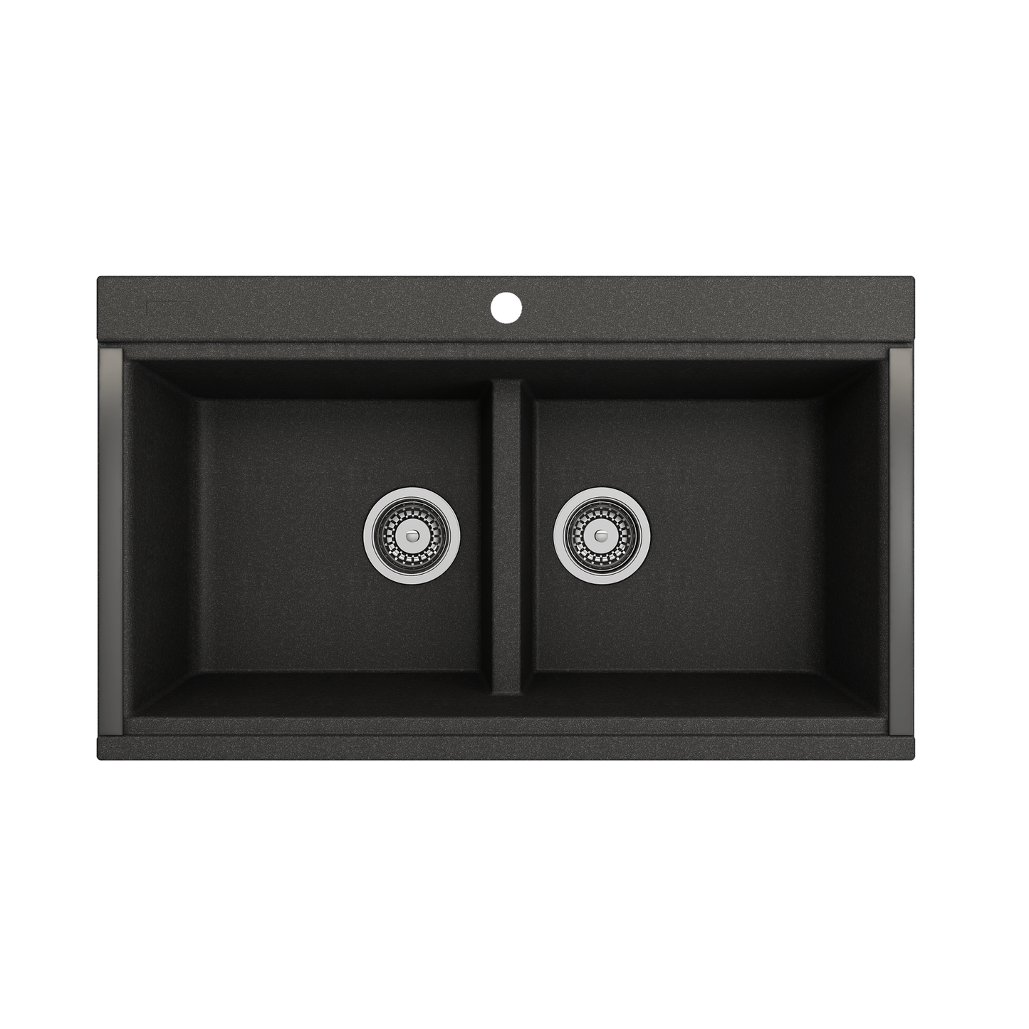 BOCCHI BAVENO LUX 33" Double Bowl Granite Composite Kitchen Sink with Integrated Workstation and Accessories with Covers