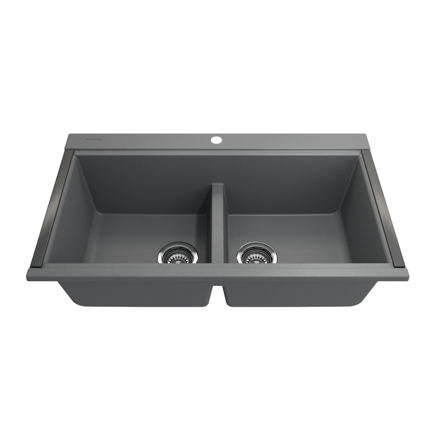BOCCHI BAVENO LUX 33" Double Bowl Granite Composite Kitchen Sink with Integrated Workstation and Accessories with Covers