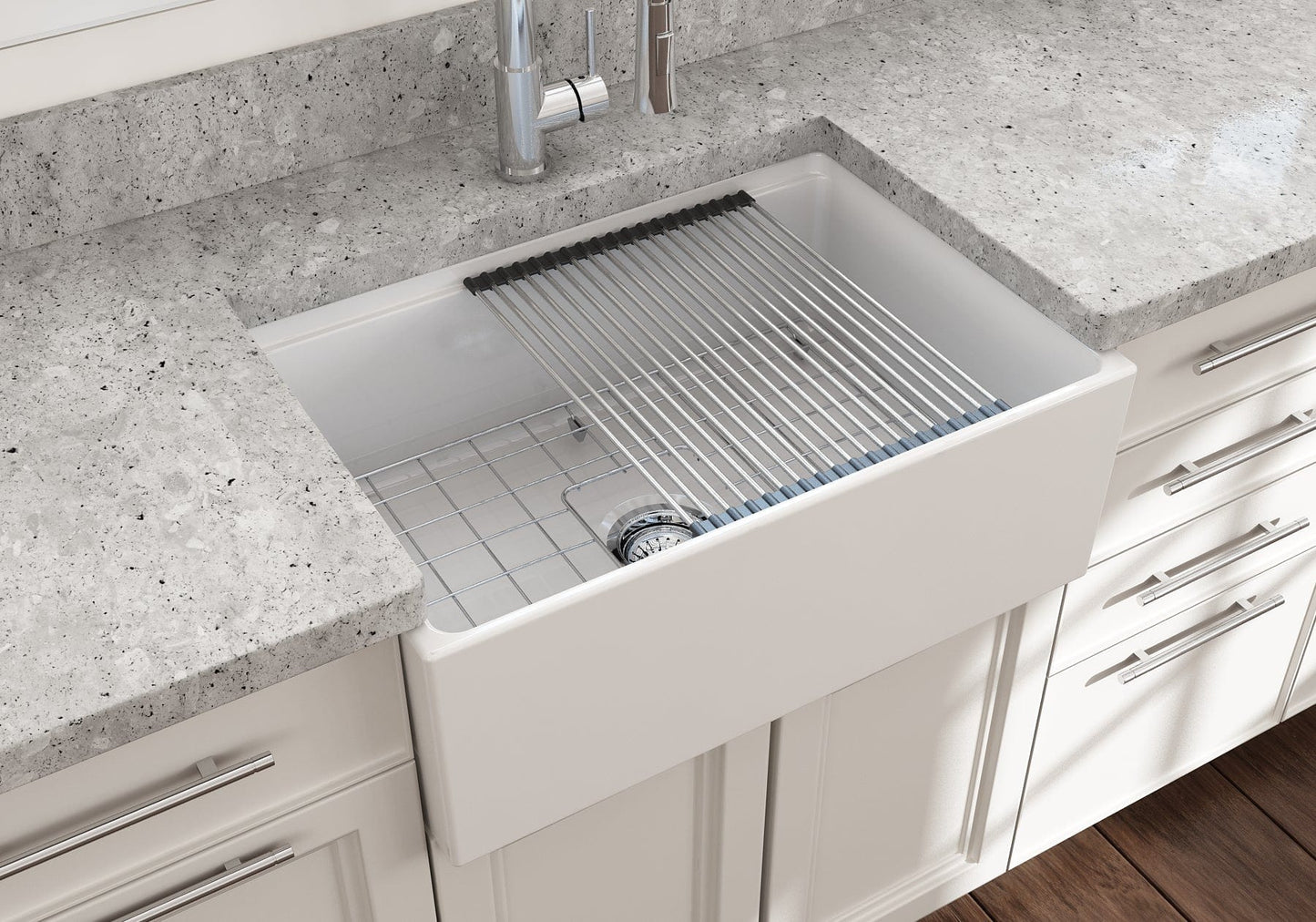 BOCCHI CONTEMPO 27" Single Bowl Kitchen Sink with Integrated Work Station & Accessories