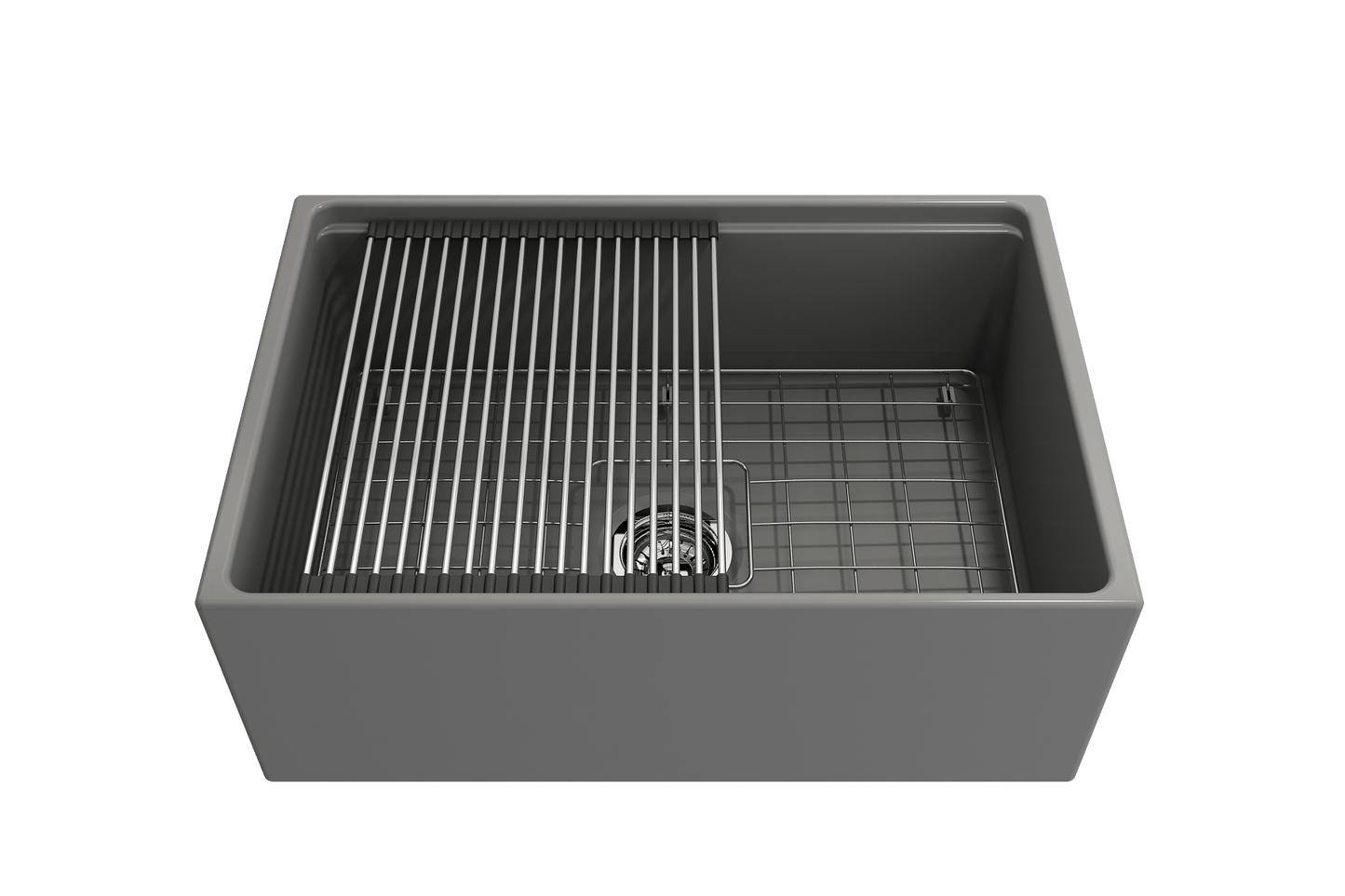 BOCCHI CONTEMPO 27" Single Bowl Kitchen Sink with Integrated Work Station & Accessories