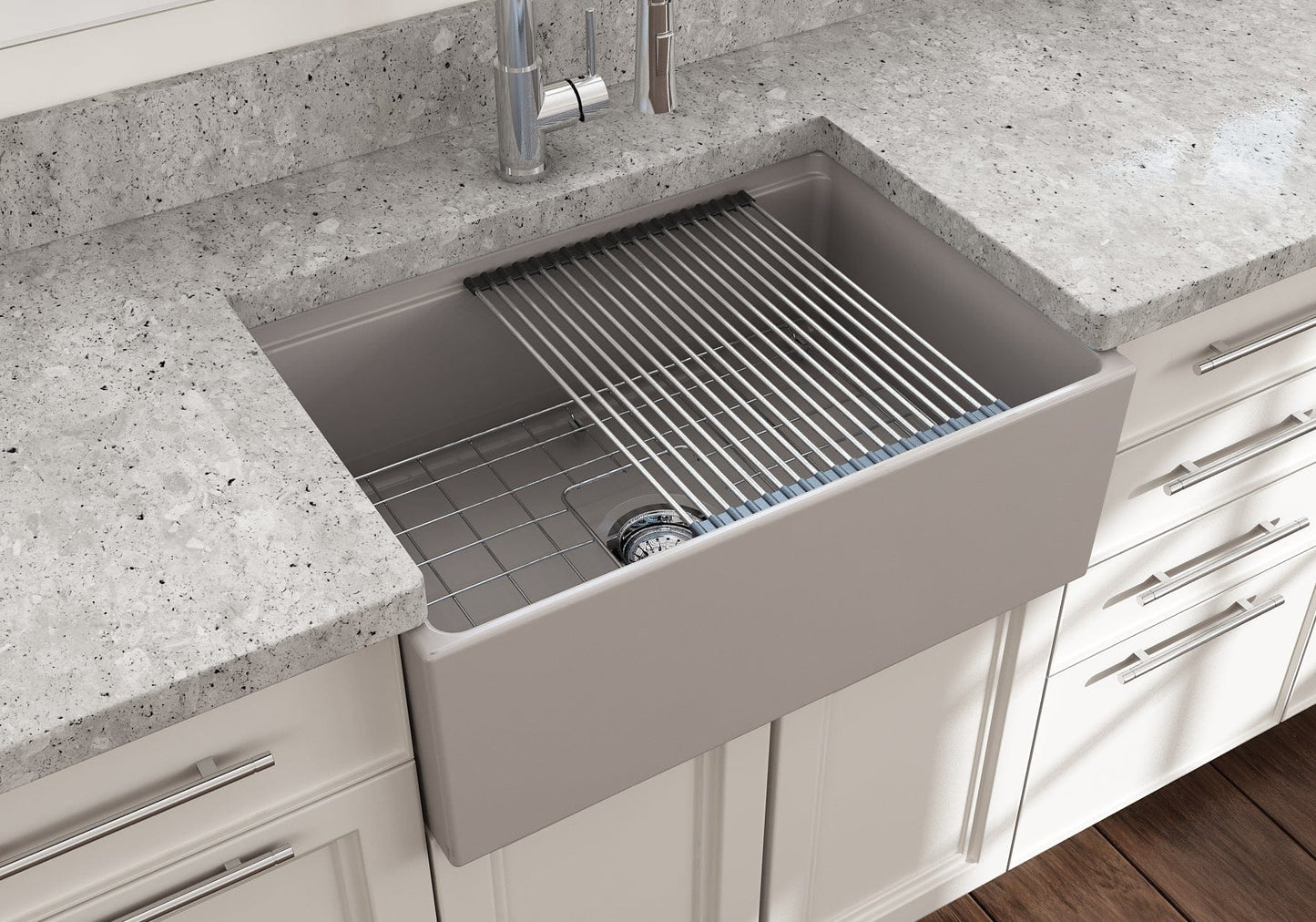 BOCCHI CONTEMPO 27" Single Bowl Kitchen Sink with Integrated Work Station & Accessories
