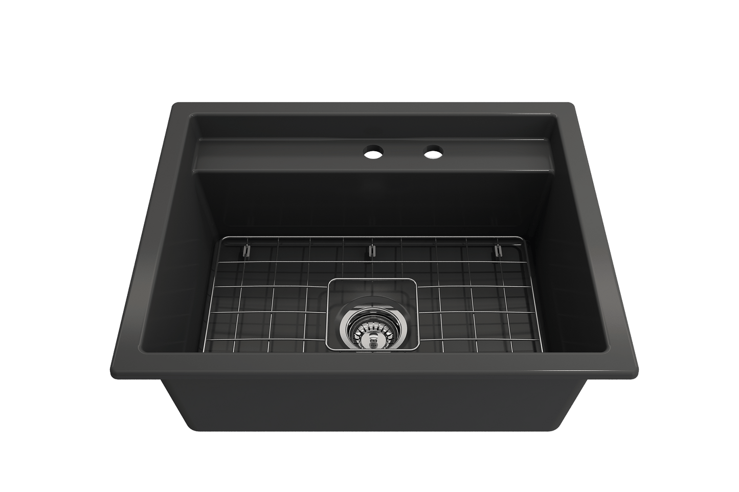 BOCCHI BAVENO UNO 27" Single Bowl Kitchen Sink 2-Hole with Integrated Workstation and Accessories