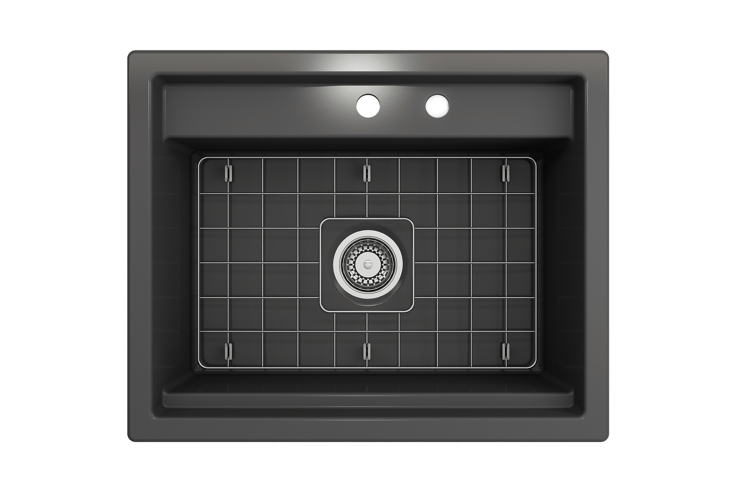 BOCCHI BAVENO UNO 27" Single Bowl Kitchen Sink 2-Hole with Integrated Workstation and Accessories