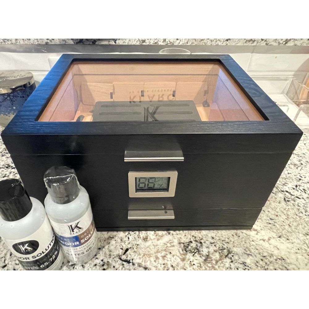 Mill Glass Top Cigar Humidor | Holds 60 Cigars