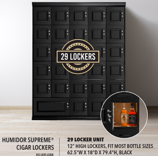 Humidor Supreme Large Humidor Cigar Locker with 28 lockers | Holds 8500 Cigars