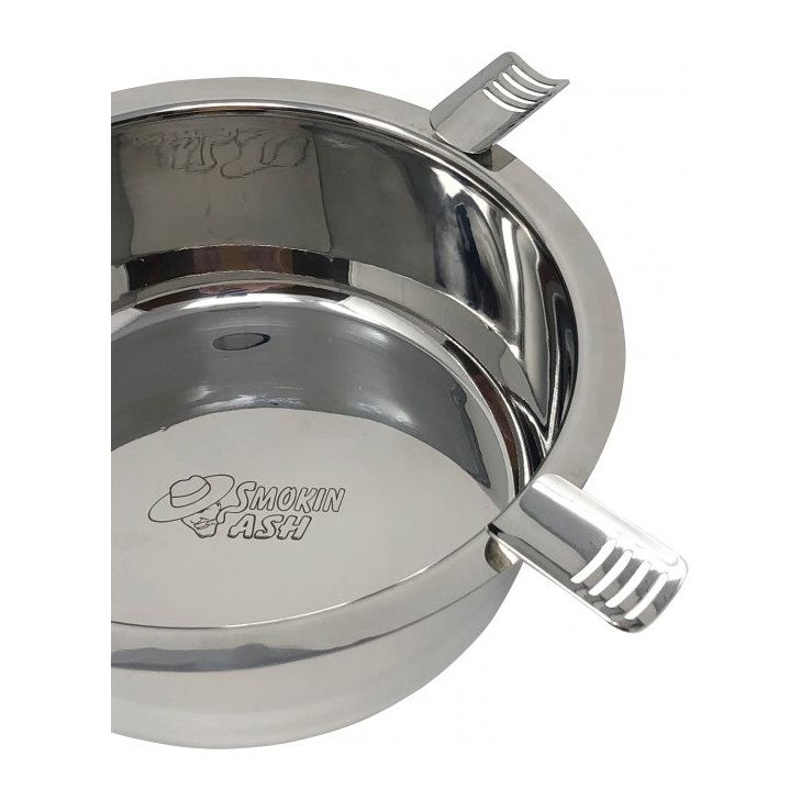 Smokin Ash Hartford Cigar Ashtray - Polished Stainless Steel