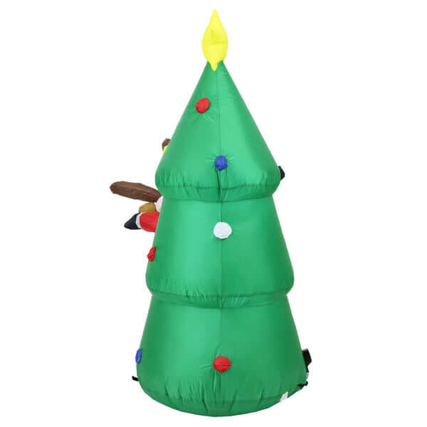 5' Santa with Reindeer and Tree- Inflatable Christmas Decoration