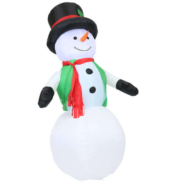7' Holly Jolly Snowman- Inflatable Christmas Decoration