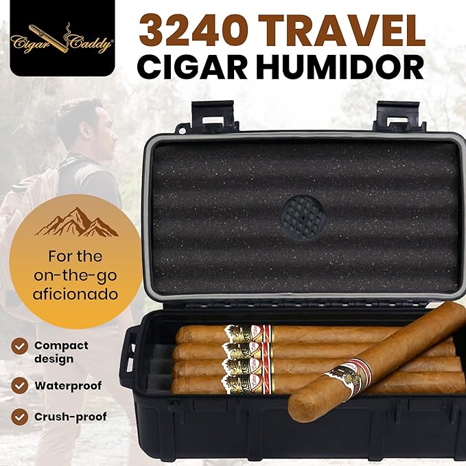 Cigar Caddy 10 Count Travel Humidor For Cigars
