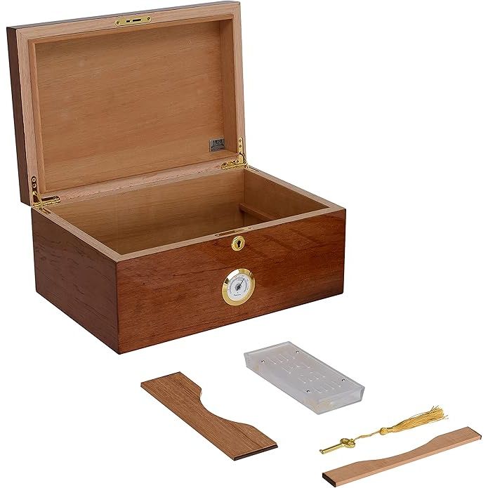 Balaton Desktop Humidor with Bubinga Veneer | Holds 75 Cigars