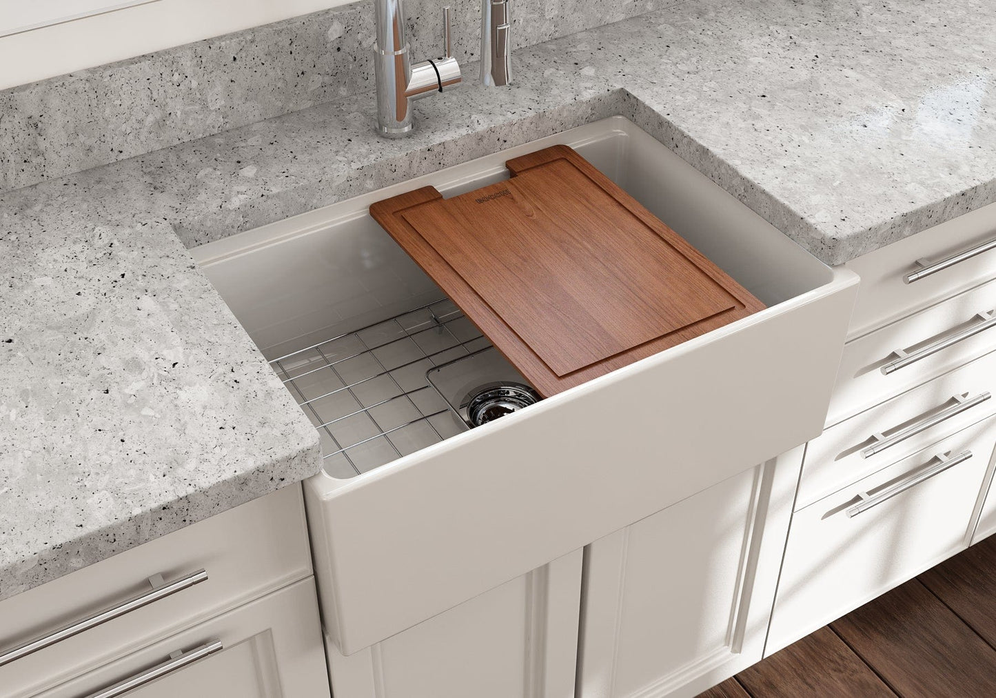BOCCHI CONTEMPO 27" Single Bowl Kitchen Sink with Integrated Work Station & Accessories