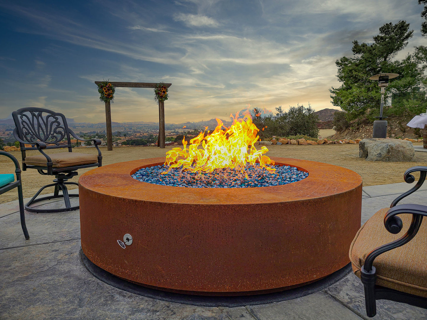 The Outdoor Plus Unity Steel Fire Pit - 24" Tall + Free Cover