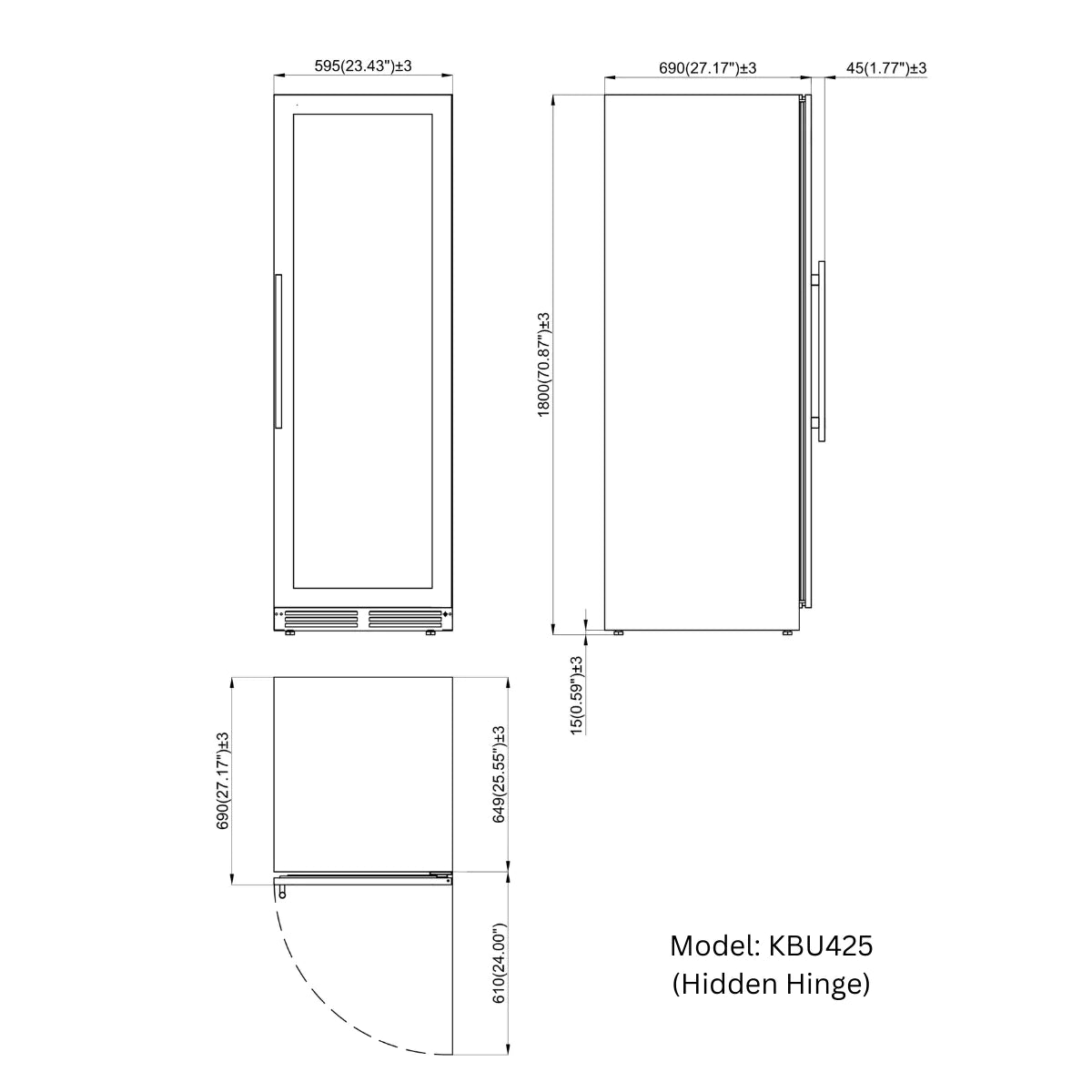 KingsBottle 24” Wide Large Beverage Refrigerator | KBU425BX