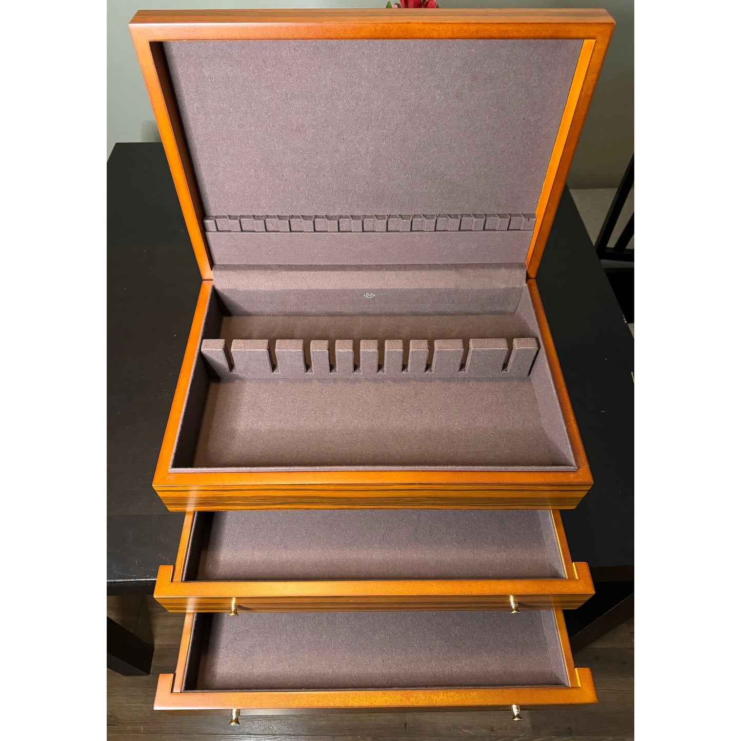 Lenox Rosewood Flatware Chest | Holds Service for 24