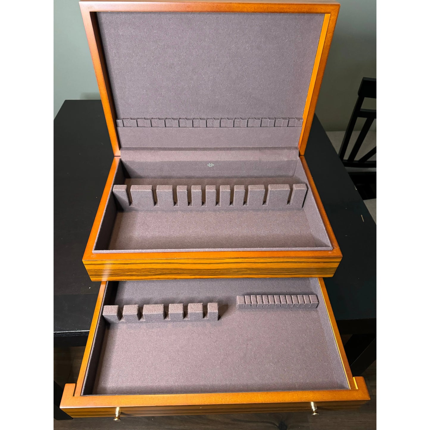 Lenox Rosewood Flatware Chest | Holds Service for 24