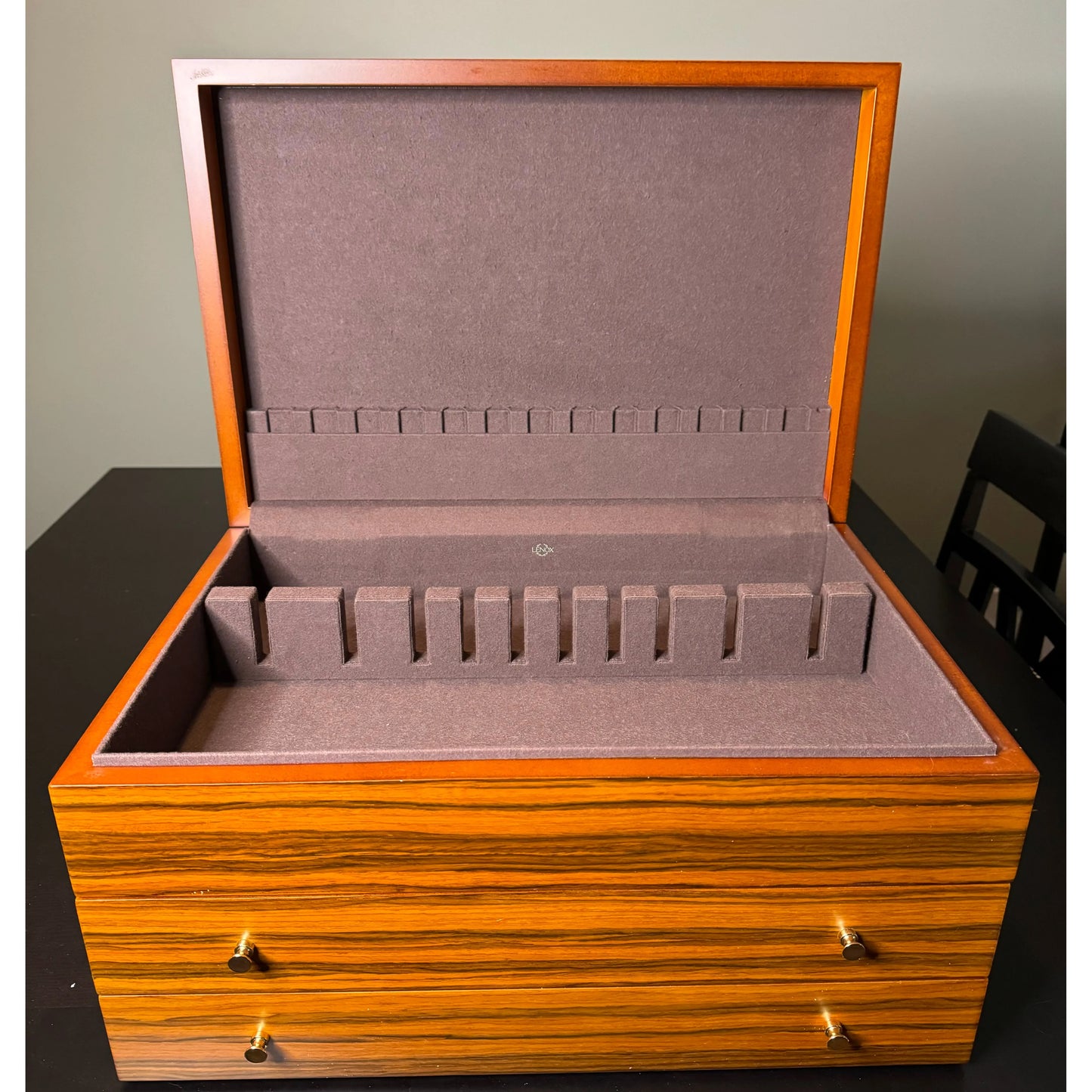 Lenox Rosewood Flatware Chest | Holds Service for 24