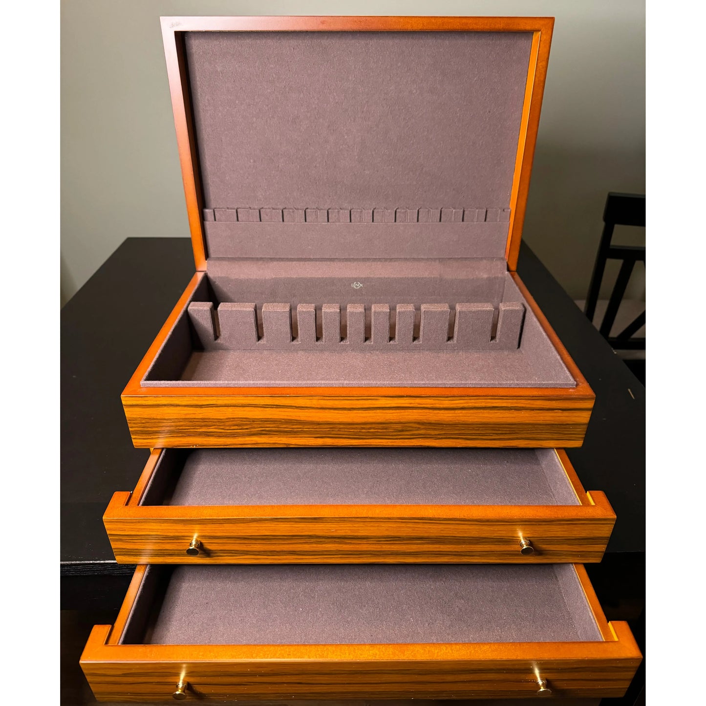 Lenox Rosewood Flatware Chest | Holds Service for 24