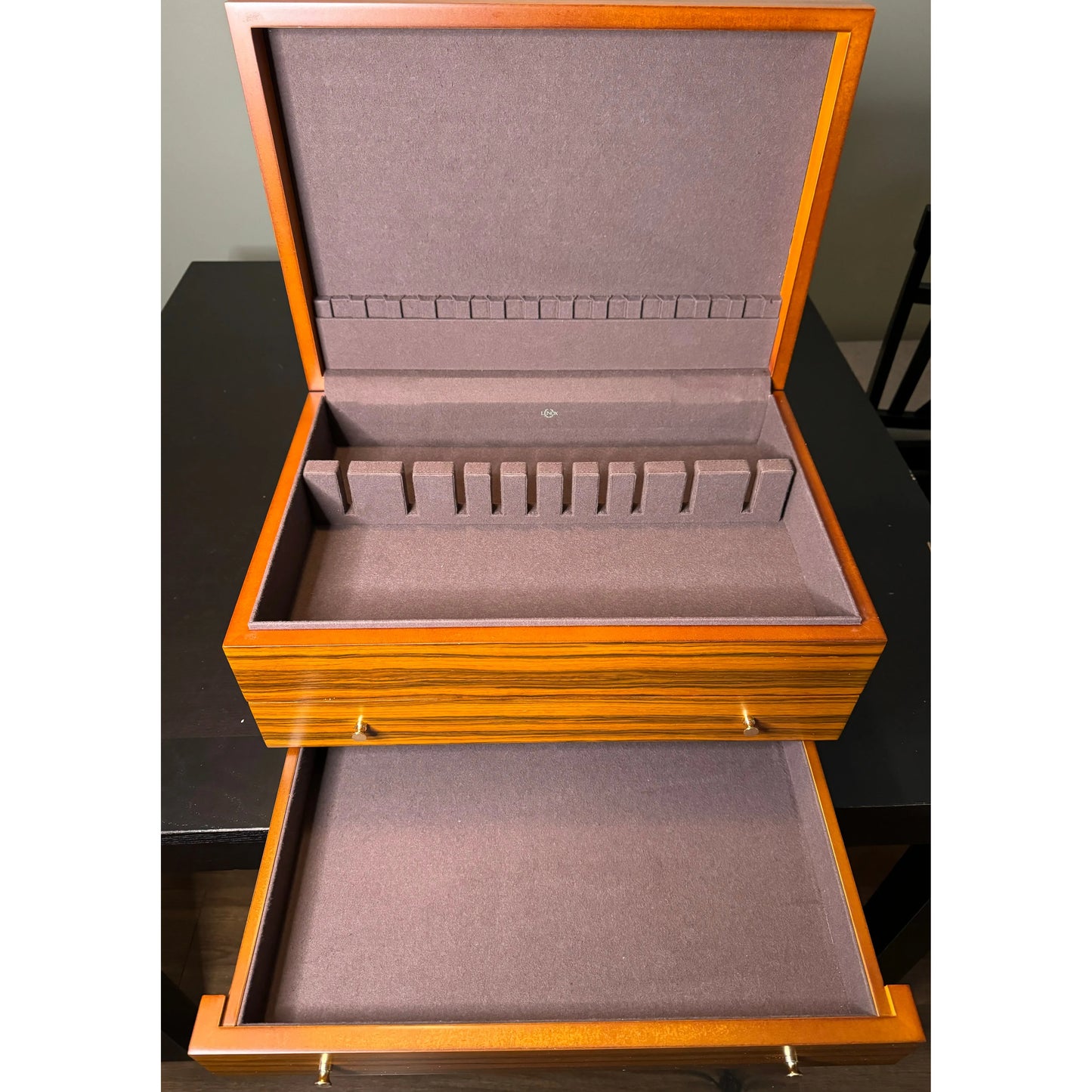 Lenox Rosewood Flatware Chest | Holds Service for 24