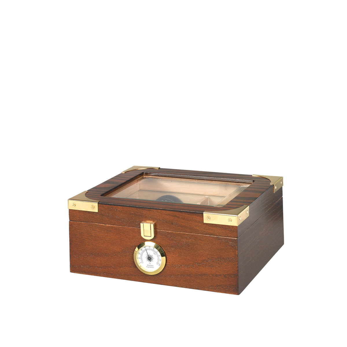 Capri Small Cigar Humidor with External Hygrometer | Holds 50 Cigars