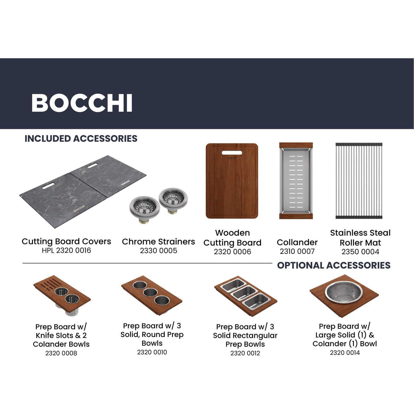 BOCCHI BAVENO LUX 33" Double Bowl Granite Composite Kitchen Sink with Integrated Workstation and Accessories with Covers