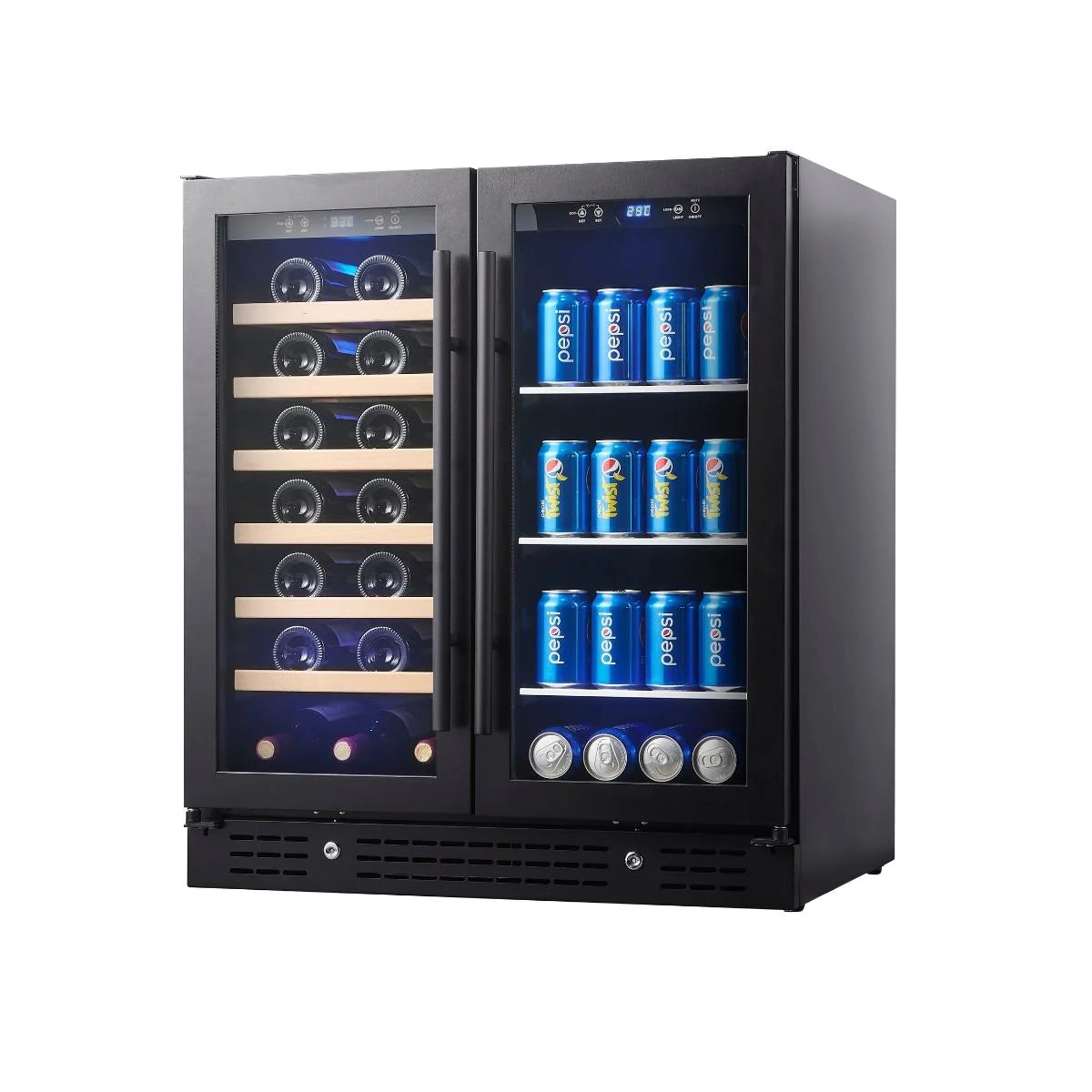 KingsBottle 30” Wine and Beverage Combo | Holds 77 Cans & 33 Bottles