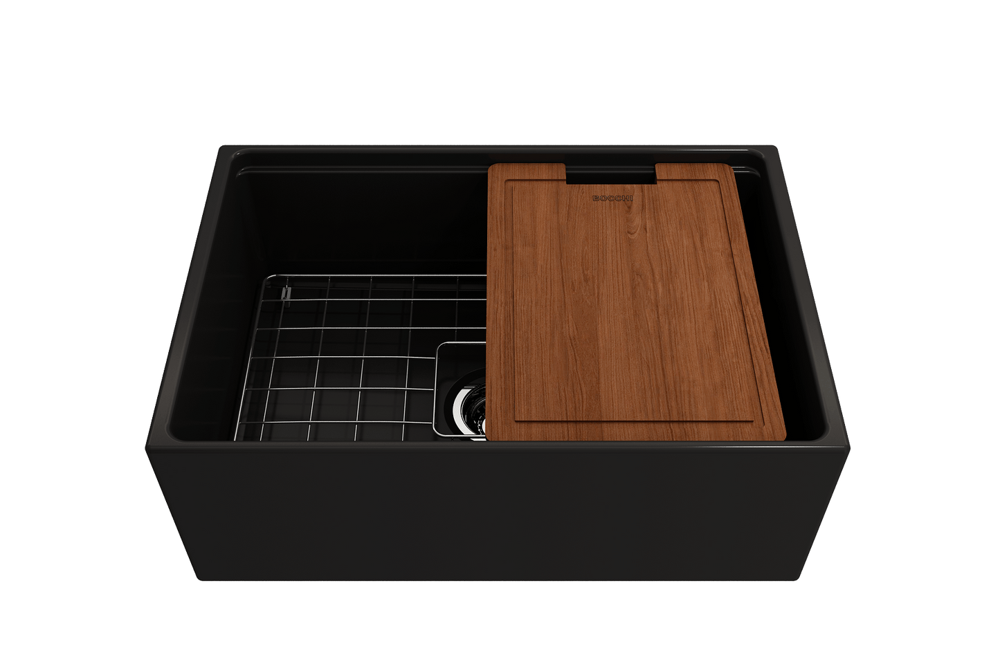 BOCCHI CONTEMPO 27" Single Bowl Kitchen Sink with Integrated Work Station & Accessories