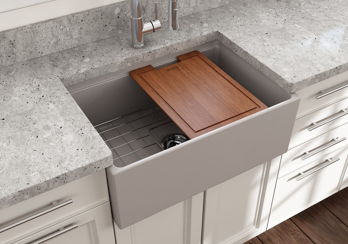 BOCCHI CONTEMPO 27" Single Bowl Kitchen Sink with Integrated Work Station & Accessories