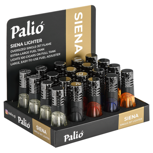 PaliĂł Siena Assorted 20-Count Display | Single Flame Torch Lighters
