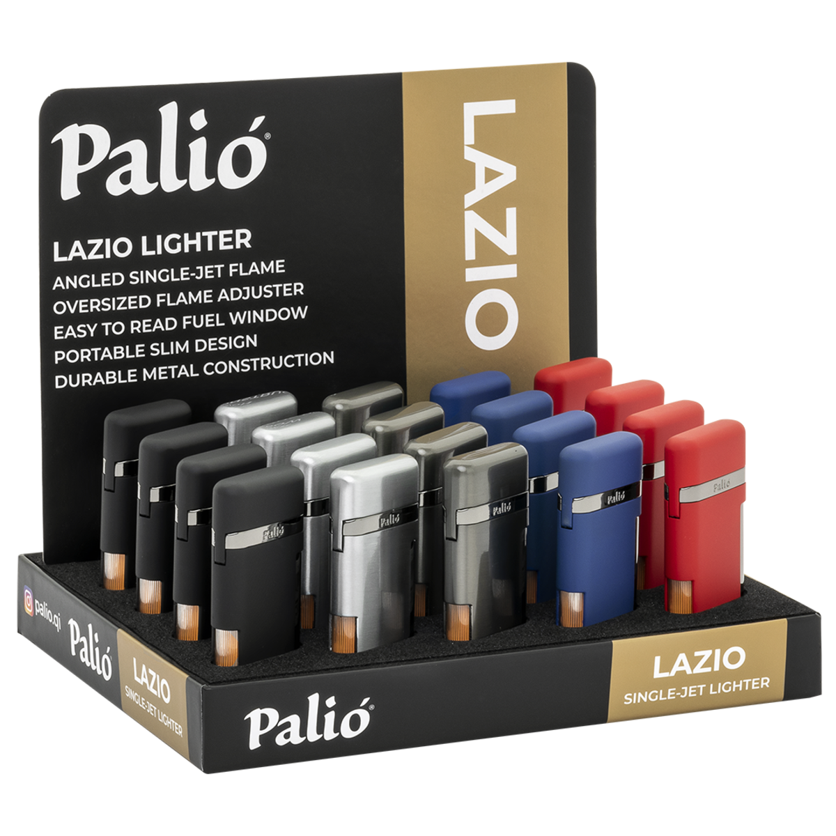 Palió Lazio 20 Count Assortment | Single Flame Torch Lighters