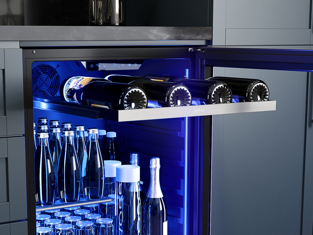 Zephyr Presrv 24" Single Zone Beverage Center | Holds 112 Cans | PRB24C01BG